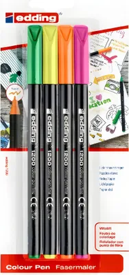 Image de edding 1200 stylo fibre assorti (blister de 4)
