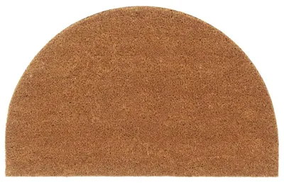 Imagen del producto de Alfombrilla para puerta, natural, semicircular, 50x80 cm, de fibra de coco, con técnica de tufting