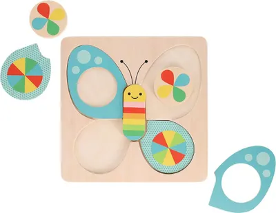 Produktbild von Petit Collage Kleiner Schmetterling Chunky Holzpuzzle Durchsichtig  Durchsichtig One Size