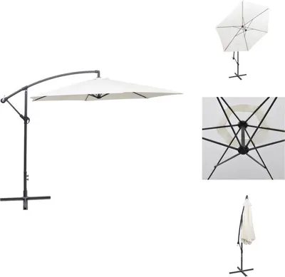 Produktbild von vidaXL Freiarm-Sonnenschirm 3 m Sandweiß -  Sonnenschirme & Sonnenschutze