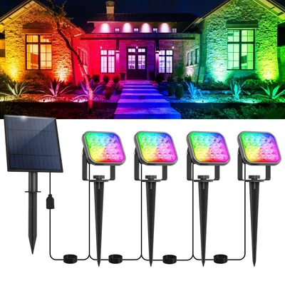 Solar-LED-Außenleuchte 4-in-1 RGB IP65 937 Lumen 20 LEDs