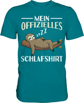 Produktbild von Offizielles Schlafshirt Nachthemd Schlafanzug Pyjama Faultier T-Shirt – Diva Blue / L
