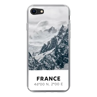 Produktbild von MuchoWow® Handyhülle Schutzhülle Hülle für iPhone 7 Frankreich - Berge - Schnee Silikon Softcase Handy Hülle - Kartenhalter