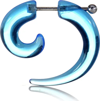 Produktbild von Fake Ohr Spirale Expander Acyl Transparent Leicht Blau Dehnung Piercing - FS6103.LSA - 8.0 Millimeter