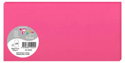 Produktbild von Clairefontaine Pollen Pack 25 Karten DL 106x213mm 210g fuchsia