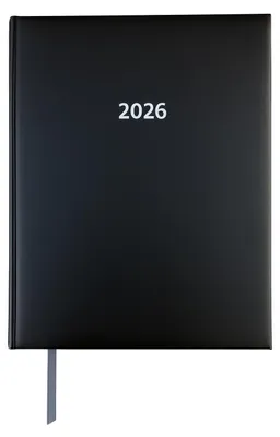 Produktbild von 2026 ADINA Buchkalender A4 schwarz 1 Tag auf 1 Seite auch sonntags