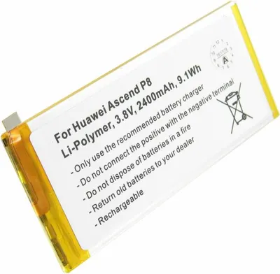 Produktbild von Akku passend für Huawei Ascend P8, HB3447A9EBA 3,8 Volt 2400mAh
