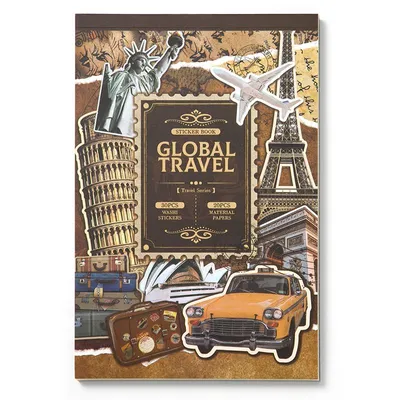 Produktbild von Simno® Sticker- und Papierset, 50 Blatt – Weltreise