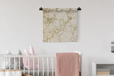 Produktbild von MuchoWow® Wandteppich Wandbehang Marmor - Gold - Glitter 60x60 cm Tapisserie Dekoration Wandtuch - Dekorationen - Wand Decke