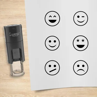 Obrázek produktu pro Sada razítek CombiCraft Smiley černý se 6 razítky