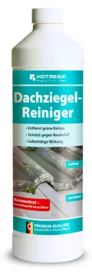 Produktbild von HOTREGA Dachziegel Reiniger Konzentrat 1 Liter | Langzeitschutz gegen Grünbelag, Algen | selbsttätig, säurefrei, chlorfrei, materialschonend
