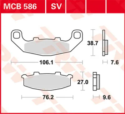 Obrázek produktu pro TRW Plaquette de frein Trw Sinter Mcb 586 Sv