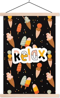 Produktbild von MuchoWow® Textilposter Eiscreme - Sommer - Rosa 40x60 cm mit holzfarbenen Rahmen - Poster