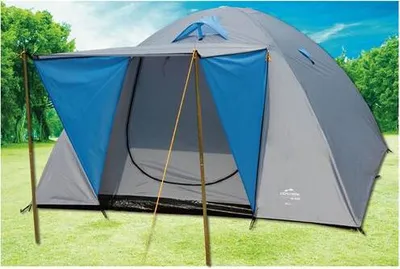Produktbild von Kuppelzelt / Doppeldach-Kuppelzelt Explorer Iglu 3 240x210cm blau/grau