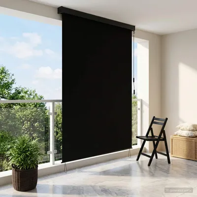 Produktbild von Maison Exclusive - Rollo Schwarz 60 x 250 cm Stoff und Aluminium