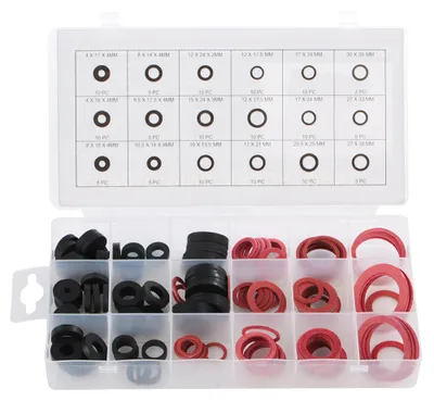 Produktbild von 141-teiliges NBR-O-Ring-Wasserhahn-Dichtungs-Sanitär-Dichtungs-Gummi-Unterlegscheiben-Sortiment-Set
