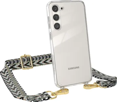 Produktbild von EAZY CASE Handykette - Verstellbarer Trageriemen kompatibel mit Samsung Galaxy S23 Plus, Handykordel mit transparenter Silikon-Hülle, Band in Grün