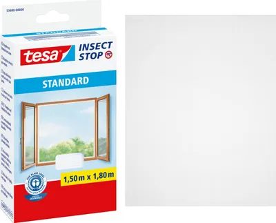 Produktbild von tesa Fliegengitter Standard Insektenschutz Fenster ohne Bohren weiß 1,5 x 1,8 m