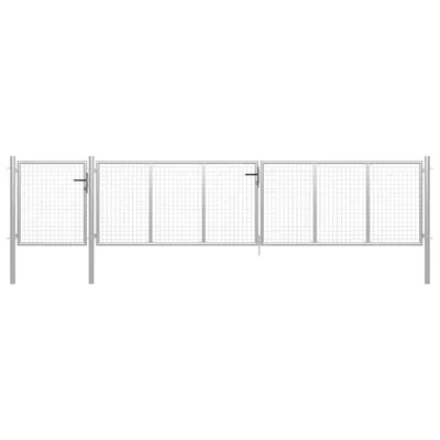 Immagine prodotto di vidaXL Cancello da giardino in acciaio 500×75 cm argento