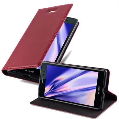 Zdjęcie produktu dla Etui ochronne Cadorabo do Huawei ASCEND P7 w kolorze czerwonym etui na telefon komórkowy z magnetycznym zamknięciem