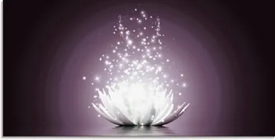 Produktbild von Vadim Georgiev: Magie der Lotus-Blume violett - Glasbild, Größe:30x60 cm / Glasbild