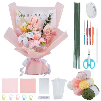 Productafbeelding van Haakbloemen Kit met Zonnebloemen en Orchideeën