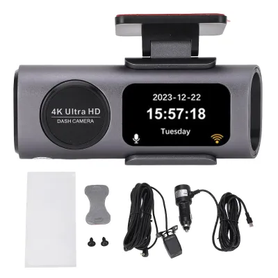 Obrázok produktu pre Dashcam 4K predný 1080P zadný širokouhlý dvojitý objektív nahrávanie nočného videnia slučka gravitačný senzor 24-hodinové monitorovanie jazdy autom záznamník