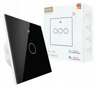 Produktbild von Moes TUYA WiFi Einfach Lichtschalter Schwarz