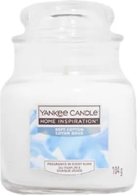 Produktbild von Yankee Candle Duftkerze Kleines Glas Soft Baumwolle 104 g, weiß