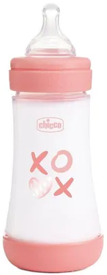 Obrázek produktu pro CHICCO Láhev P5, 240 ml, silikonový dudlík, pro dívky