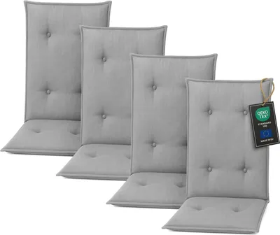 Zdjęcie produktu dla Pillows24 Poduszka na krzesła ogrodowe -120x50x8 cm / Szary / Pikowane - Poduszka, siedzisko na krzesło, poduszka na siedzisko do mebli ogrodowych, krzesła ogrodowe