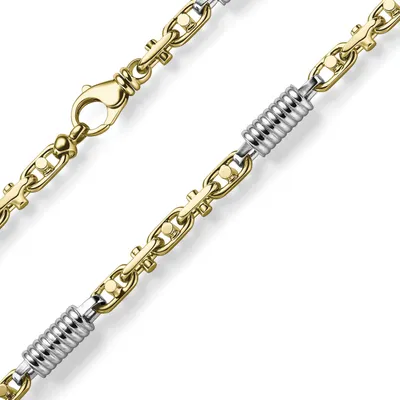 Produktbild von 7mm Monte Carlo Armband aus 750 Gold Gelbgold Weißgold massiv bicolor 21cm