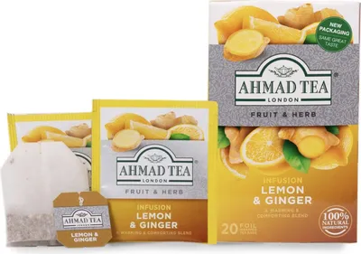 Produktbild von Ahmad Tea - Früchtetee Lemone & Ginger 40g, 20 Beutel