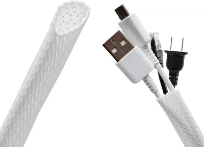 Obrázek produktu pro Samouzavírací tkaný kabelový kanál Intirilife v bílé barvě - 8 - 24 mm - délka 3 metry - flexibilní kabelový kanál pro vedení kabelů s řezaným pláštěm pro vedení kabelů Plášť kabelu