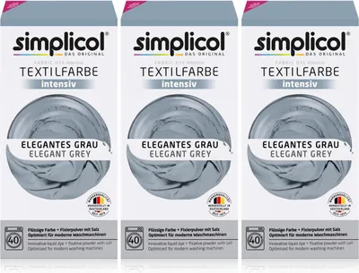 Produktbild von Simplicol Textilfarbe intensiv Elegantes-Grau - Einfaches Färben (3er Pack)