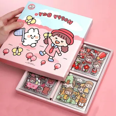 Zdjęcie produktu dla Kawaii Naklejki 100 Sztuk, Wodoodporne, Do Scrapbooka, Laptopa, Notatnika, Kreatywne Rękodzieło