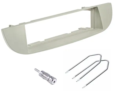 1 DIN Radiopaneel für Fiat 500, Beige, mit Antennenadapter