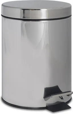 Produktbild von Harbour Housewares Runder Badezimmer-Treteimer – 3 Liter – Chrom