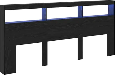 Produktbild von vidaXL Kopfteil Schwarz Eichen-Optik 220 x 17 x 102 cm Holzwerkstoff