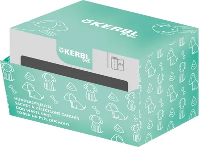 Produktbild von Hundekotbeutel bunt, im Display zu 50 Stück