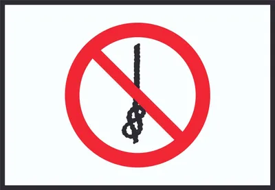 Produktbild von Knoten von Seilen verboten Symbol Schild A1 Rückseite selbstklebend
