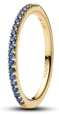 Produktbild von Pandora Ring Halb-Ewigkeits-Band Blau 14K Vergoldet 162999C02 Gr. 60