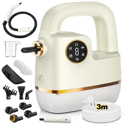 Produktbild von Handdampfreiniger 10-in-1 – Dampfsauger & Steam Cleaner, 1800 W, 4 bar, 350 ml Wassertank, Abnehmbar, LED Display