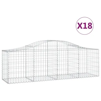 Immagine prodotto di vidaXL Gabbioni ad arco alto 18 pezzi 200x50x60/80 cm Ferro zincato