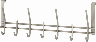 Produktbild von Haku Türgarderobenleiste aus Stahl in Edelstahloptik, mit 7 Haken
