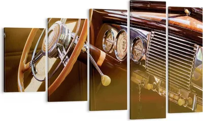 Produktbild von Bild auf Leinwand - Leinwandbild - 5 Teile - Auto Retro Vintage - 100x60cm - Wand Bild - Wanddeko - Wandbilder - Leinwanddruck - Bilder - Wanddekoration - Leinwand bilder - Wandbild - EG100x60-4939