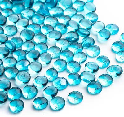 Imagen del producto de Canicas de vidrio planas - 150 unidades, 450 gramos - Para decorar jarrones - Piedras decorativas - Color azul marino