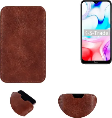 Produktbild von K-S-Trade Schutzhülle Handyhülle kompatibel mit Xiaomi Redmi 8 Handytasche Kunstleder Sleeve in braun
