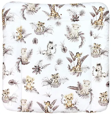 Image de TupTam Baby matelas à langer avec housse en coton à motifs, couleur : lion/feuilles/beige, dimensions : 70 x 50 cm