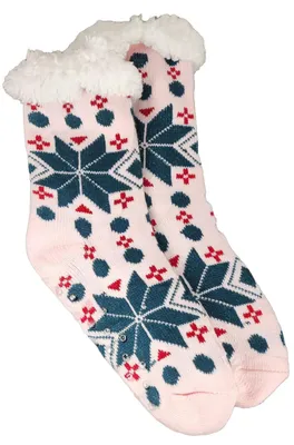 Immagine prodotto di Accoglienti calzini invernali antiscivolo, pantofole, maglia in pile foderata di caldo rosa/36-41